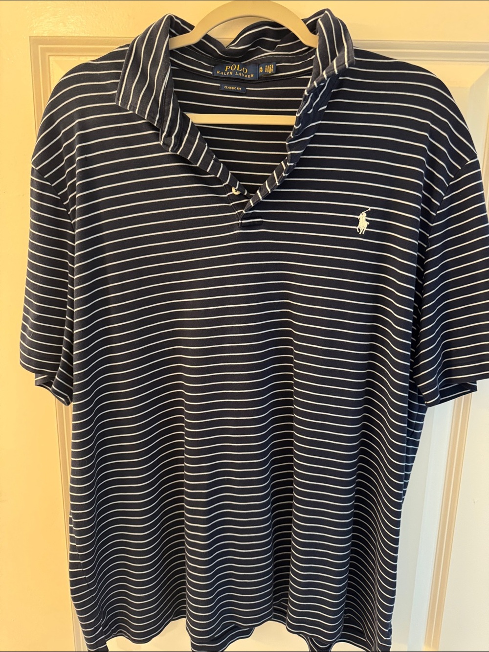 Polo by Ralph Lauren Navy and White Striped Polo Shirt